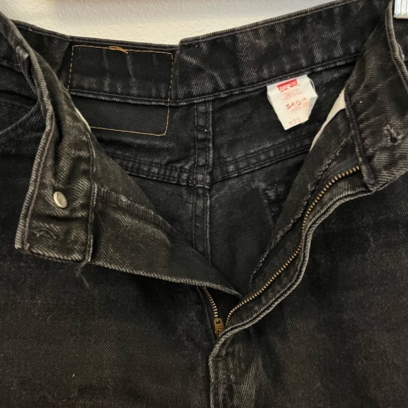 Vintage Levi’s Orange Tab 560 Black Denim Jean Shorts High Rise Waist 33 in - Picture 4 of 7